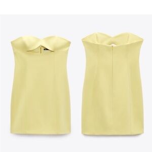ISO: Zara strapless cut out dress yellow mini dress
